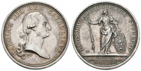 Carlos IV (1788-1808). Medalla de proclamación. 1789. Madrid. (H-63). Ag. 27,76 g. EBC. Est...250,00.