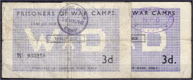 Banknoten

Ausland

Grossbritannien

Prisoners of War Camps, Threepence o.D. beide III-, selten. Campbell. 5015c.