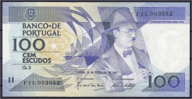 Banknoten

Ausland

Portugal

100 Escudos 12.2.1987. FIL 003052. I- Pick 179c.