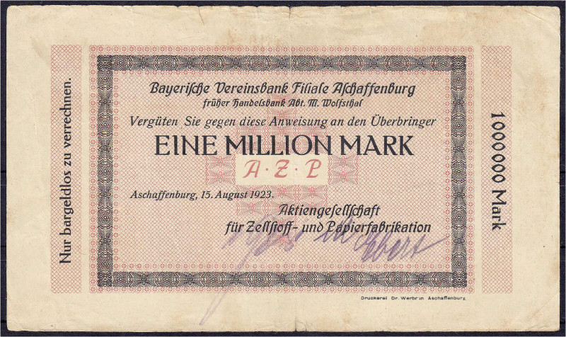 Banknoten

Deutsches Notgeld und KGL

Aschaffenburg (Bayern)

Zellstoff- u...