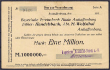 Banknoten

Deutsches Notgeld und KGL

Aschaffenburg (Bayern)

Bayerische Glanzstoff-Fabrik A.-G., 1 Mio. Mark o.D. (1923). Gedruckter Kundensche...