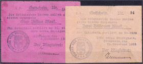 Banknoten

Deutsches Notgeld und KGL

Attendorn (Westf.)

Stadt, 1 und 2 Bio. Mark 3. und 25.11.1923. IV. Dießner. 031. 2,11.