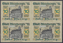 Banknoten

Deutsches Notgeld und KGL

Bleicherode (Thüringen)

Stadt, Teilbogen zu 4x 10 Pfennig 1.3.1921. Ohne KN. I- Lindman 113.