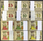 Banknoten

Deutsches Notgeld und KGL

Blumenthal (Hannover)

Gemeinde, insgesamt 1200 Scheine, je 400x 25, 50 u. 75 Pfg. 25.7.1921. Wz. Flämmche...