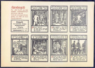 Banknoten

Deutsches Notgeld und KGL

Bochum (Westfalen)

Landkreis, Druckbogen zu 7x 50 Pfg. 1.11.1921. Alle ohne KN. I-II, Ecken etwas stumpf....