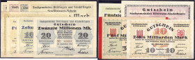 Banknoten

Deutsches Notgeld und KGL

Böblingen (Württ.)

11 Inflationsscheine von 50 Tsd. bis 10 Mrd. Mark 1923. II-III