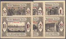 Banknoten

Deutsches Notgeld und KGL

Dülmen (Westfalen)

Stadt: 6 Scheine zu 50 und 75 Pfg., 1, 1,50, 2 und 2,50 Mark 1.12.1921, KN. wie bei Li...
