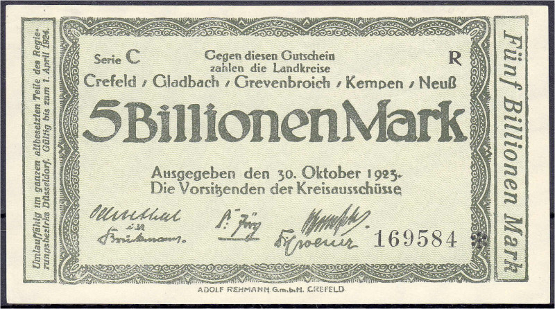 Banknoten

Deutsches Notgeld und KGL

Krefeld (Rheinland)

Landkreise Cref...