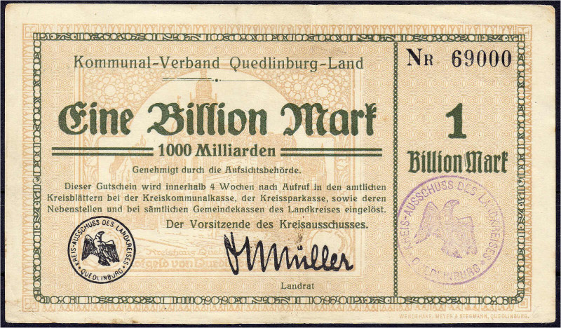 Banknoten

Deutsches Notgeld und KGL

Quedlinburg (Sachsen)

Kreissausschu...