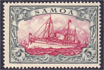 Briefmarken

Deutschland

Deutsche Kolonien

Samoa

5 M. Freimarke 1900/1919, postfrische Erhaltung, auf kl. Siegerkarte, ohne Wasserzeichen, ...