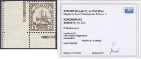 Briefmarken

Deutschland

Deutsche Kolonien

Samoa

3 Pf. (dunkel)orangebraun 1919, ungebraucht mit anhängendem Leerfeld. Kurzbefund Steuer BP...