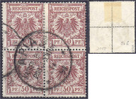 Briefmarken

Deutschland

Deutsche Kolonien

Samoa, Vorläufer

50 Pf. Krone/Adler (Vorläufer) 1891/92, Farbe ,,b" (lebhaftbraunrot), sauber ge...