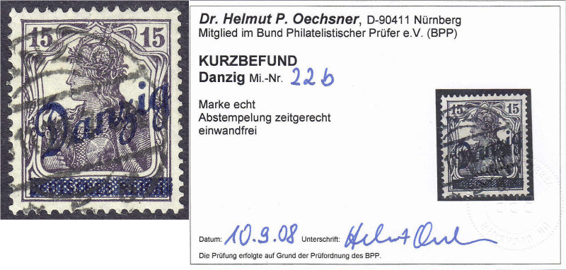 Briefmarken

Deutschland

Deutsche Kolonien

Freie Stadt Danzig

15 Pf. ...