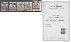 Briefmarken

Deutschland

Deutsche Kolonien

Freie Stadt Danzig

1 1/4 M auf 3 Pf. - 10 M auf 7 1/2 Pf. Freimarken 1920, kompletter Satz in Ty...