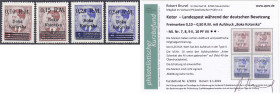 Briefmarken

Deutschland

Deutsche Kolonien

Deutsche Besetzungsausgaben 1939/1945, Kotor

0,10 M. auf 3 D. - 0,50 M. auf 4 D. Freimarken Boka...