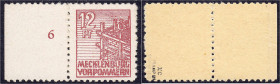 Briefmarken

Deutschland

Alliierte Besetzung (Sowjetische Zone)

Mecklenburg-Vorpommern

12 Pf. Abschiedsserie 1946, postfrische Erhaltung, P...