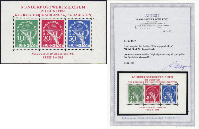 Briefmarken

Deutschland

Berlin

Währungsgeschädigten-Block 1949, postfri...