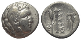 Moesia Inferior. Kallatis.

 Drachme (Silber). 3. - 2. Jhdt. v. Chr.
Vs: Kopf des jugendlichen Herakles mit Löwenfell rechts.
Rs: Getreideähre, Ke...