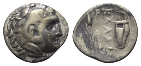 Moesia Inferior. Kallatis.

 Hemidrachme (Silber). 3. - 2. Jhdt. v. Chr.
Vs: Kopf des jugendlichen Herakles mit Löwenfell rechts.
Rs: Getreideähre...