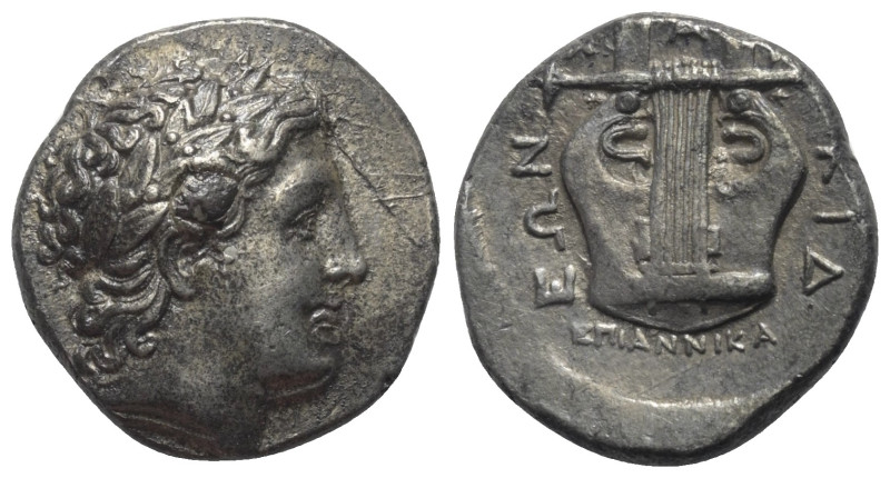 Makedonien. Chalkidischer Bund.

 Tetradrachme (Silber). 351 v. Chr. Olynthos....