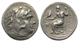 Königreich Makedonien. Alexander III. der Große (336 - 323 v. Chr.).

 Drachme (Silber). Ca. 310 - 301 v. Chr. Kolophon.
Vs: Kopf des jugendlichen ...