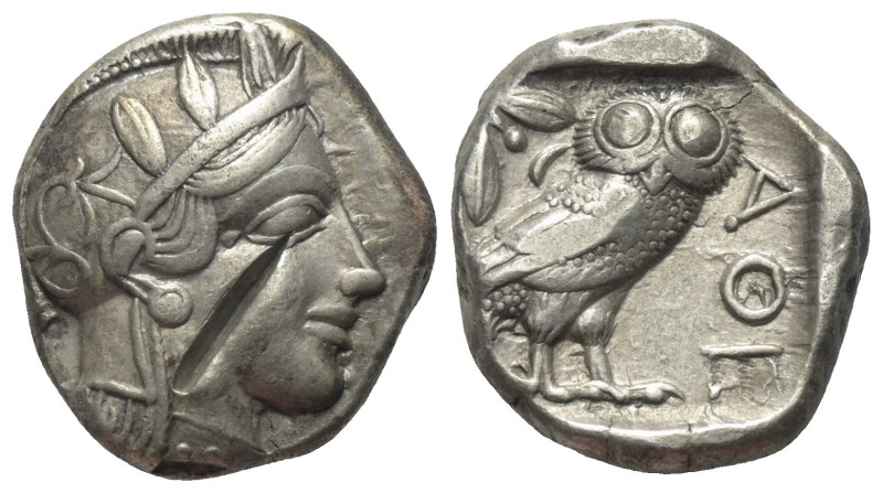Attika. Athen.

 Tetradrachme (Silber). Ca. 454 - 404 v. Chr.
Vs: Kopf der At...