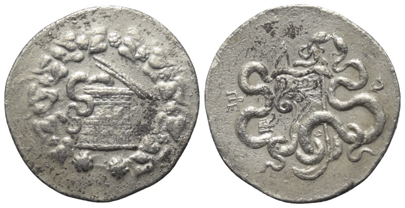 Mysien. Pergamon.

 Cistophor (Silber). Ca. 166 - 67 v. Chr.
Vs: Cista mystic...