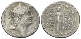 Seleukidisches Königreich. Antiochos VII. Euergetes (138 - 129 v. Chr.).

 Tetradrachme (Silber). Ca. 138 - 129 v. Chr. Antiochia am Orontes.
Vs: K...