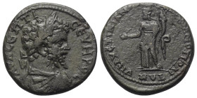 Moesia Inferior. Markianopolis. Septimius Severus (193 - 211 n. Chr.).

 Bronze. 207 - 210 n. Chr.
Vs: Büste des Septimius Severus mit Lorbeerkranz...