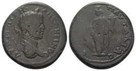 Thrakien. Pautalia. Caracalla (197 - 217 n. Chr.).

 Bronze.
Vs: Büste mit Lorbeerkranz rechts.
Rs: Tyche mit Ruder und Füllhorn nach links stehen...