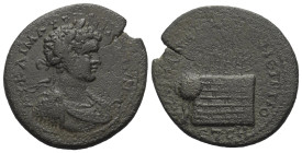 Pontos. Amaseia. Caracalla (197 - 217 n. Chr.).

 Bronze. 206 n. Chr. (Jahr 208).
Vs: Büste des Caracalla in Vorderansicht mit Lorbeerkranz, Paluda...