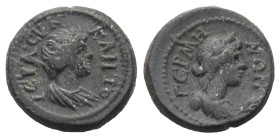 Mysien. Germe. Pseudo-autonome Prägung.

 Bronze. 2. Jhdt. n. Chr.
Vs: Drapierte Büste des jugendlichen Senats rechts.
Rs: Drapierte Büste des Apo...