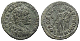 Phrygien. Laodikea am Lykos. Caracalla (197 - 217 n. Chr.).

 Bronze.
Vs: Büste des Caracalla mit Lorbeerkranz, Paludament und Panzer rechts.
Rs: ...