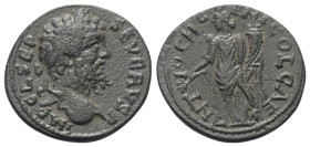 Pisidien. Antiochia. Septimius Severus (193 - 211 n. Chr.).

 Bronze.
Vs: IMP C L SEP - SEVERVS P. Kopf mit Lorbeerkranz rechts.
Rs: ANT - IOCH G ...