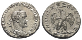 Seleukis und Pierien. Antiochia am Orontes. Trebonianus Gallus (251 - 253 n. Chr.).

 Tetradrachme (Billon). 251 n. Chr.
Vs: Büste mit Lorbeerkranz...