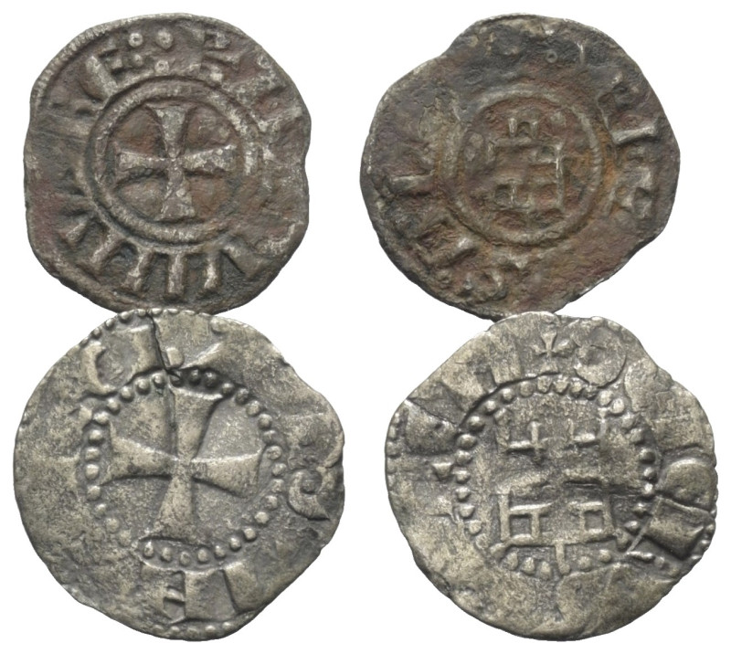 Jerusalem - Königreich. Amaury (1163 - 1174).

 Denar (Silber).
Lot (2 Stück)...