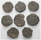 Mittelalter - Lots.


Kreuzfahrer - Fürstentum Antiochia.

Lot (8 Stück, Kupfer): Follis von Tancred (1101 - 1103 und 1104 - 1112).

Fast sehr ...