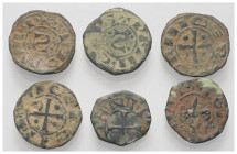 Mittelalter - Lots.


Kreuzfahrer - Fürstentum Antiochia.

Lot (6 Stück, Kupfer): Denare (u. a. Bohemund III. (1163 - 1201)).

Meist sehr schön...