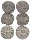 Mittelalter - Lots.

Kreuzfahrer - Fürstentum Achaia.

Lot (3 Stück, Silber): Denare von Isabella (1297 - 1301) (2x) und Philipp von Tarent, Despo...