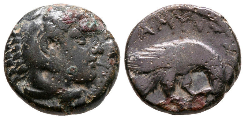 Kings of Macedon. Uncertain mint. Amyntas III 393-369 BC. 
Bronze Æ

16 mm, 4...