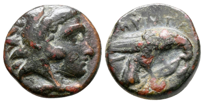 Kings of Macedon. Uncertain mint. Amyntas III 393-369 BC. 
Bronze Æ

15 mm, 2...