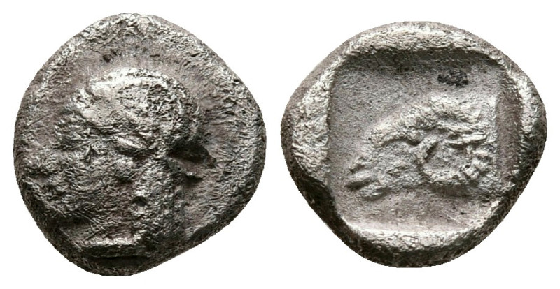 Troas. Kebren circa 450 BC. 
Diobol AR

10 mm, 1,19 g



nearly very fine