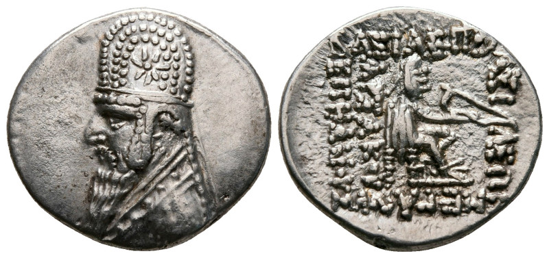 Kings of Parthia. Rhagae. Mithradates II 123-88 BC. 
Drachm AR

19 mm, 4,10 g...