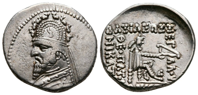 Kings of Parthia. Rhagae. Sinatrukes 93-69 BC. 
Drachm AR

19 mm, 4,10 g

...