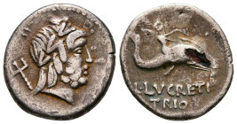 L. Lucretius Trio 76 BC. Rome. Denarius AR