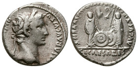 Augustus 27 BC-AD 14. Lugdunum. Denarius AR