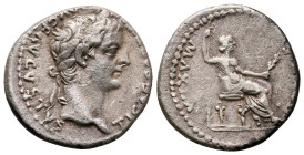 Tiberius AD 14-37. "Tribute Penny" type. Lugdunum. Denarius AR