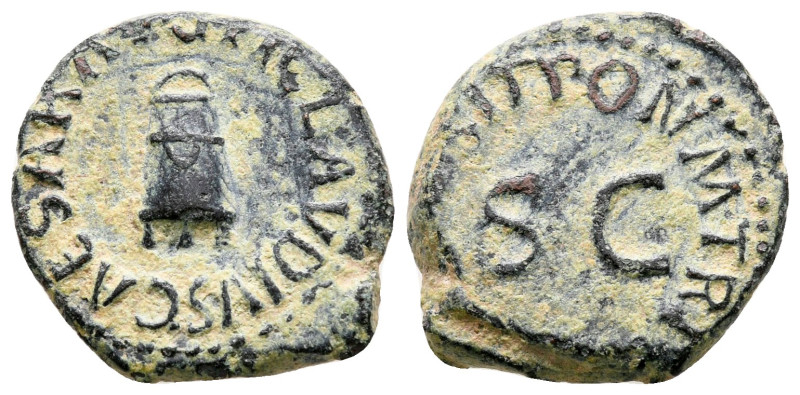 Claudius AD 41-54. Rome
Quadrans Æ

18 mm, 3,47 g



very fine