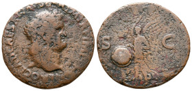 Nero, as Caesar AD 50-54. Lugdunum. As Æ