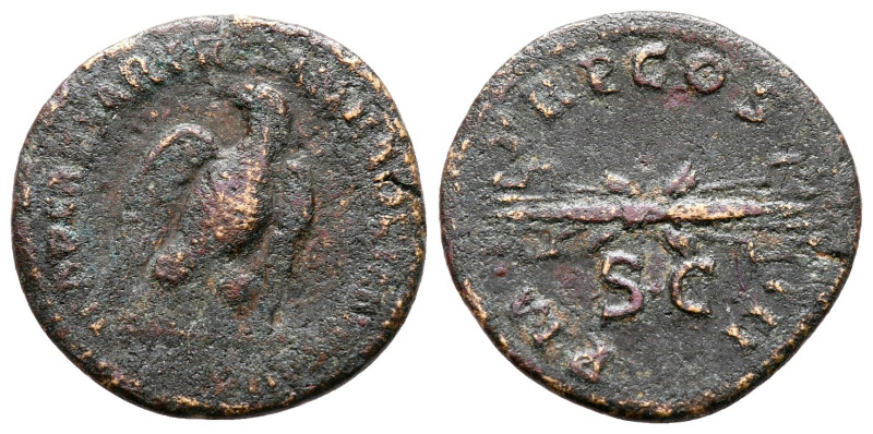 Hadrian AD 117-138. Rome
Quadrans Æ

19 mm, 2,32 g



nearly very fine